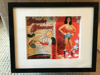 Framed Autographed Lynda Carter Wonder Woman Pez Dispenser Display Case