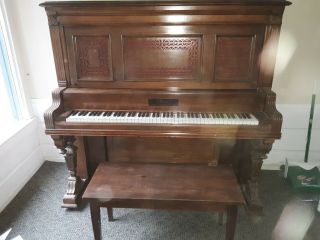Vintage Hallet Davis & Co.  Upright Piano Boston