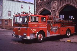 Boston Ma Engine 40 1968 Ward Lafrance Pumper - Fire Apparatus Slide