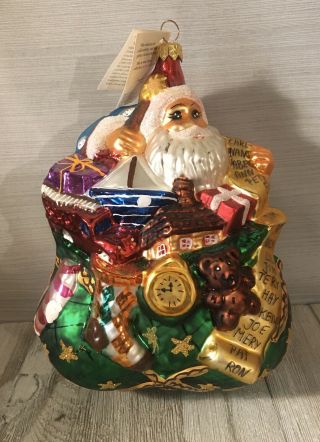Christopher Radko Santa Claus With Toy Bag 1996