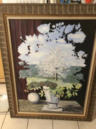 Oil On Canvas By Rene Magritte With Frame In