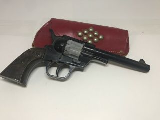 Vintage Edison Giocattoli Chief Western Toy Cap Gun With Leather Holster