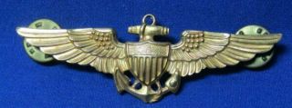 Korean - Vietnam War 1/20 10k Gold Navy Naval Aviator Pilot Wings Badge