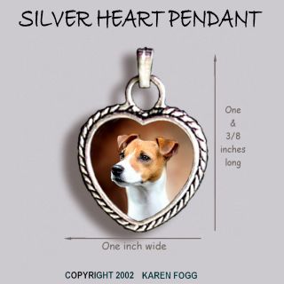Jack Russell Terrier Dog Smooth Fawn - Ornate Heart Pendant Tibetan Silver
