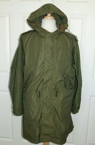 Vintage Us Army M - 1951 Fishtail Parka Shell Dated May 1953 Korean War Small Fmm