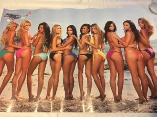 Maxim Hometown Hotties Poster 2011 Beach Bikinis 34 " X22.  5 " Funky 1202