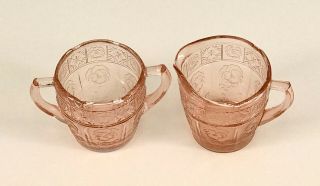 Vintage Early 1930 ' s Pink Depression Glass Child ' s Tea Set 2