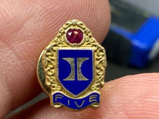 Hilton Hotels 1/10 10k Gold Filled Ruby 5 Years Of Service Award Pin.