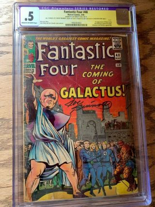 Fantastic Four 48 1966 Cgc Ss,  Signed By Joe Sinnott 1st Silver Surfer Galactus