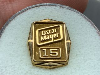Oscar Mayer 1/10 10k Gold 15 Years Of Service Award Pin.  Iconic Old Gorgeous Pin