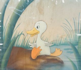 Orig 1938 Walt Disney Ugly Duckling Cell Painting w Courvoisier Galleries Label 2