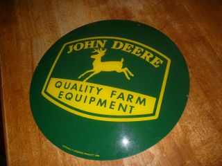 John Deere 13 Inch Sign Convex Circle 1998 Promo Item Quality Farm Equipment