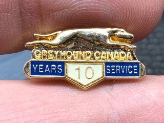Greyhound Bus Lines Canada 10 Years Of Service Award Pin.  Running Dog.