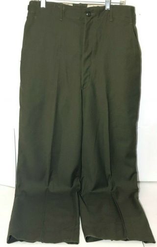 Vtg Wool 1952 Korean War Us Army Field Trousers Pants M - 1951 Reg Med Olive Green