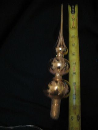 Vintage Christmas Mercury Glass Large Gold Tree Topper 12 "