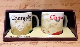 Rare China Starbucks Coffee Collector Panda Chengdu City Demi Mug 3oz