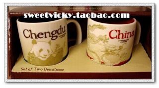 Rare China Starbucks Coffee Collector Panda Chengdu City Demi Mug 3oz 2
