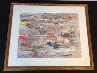 Abstract Oil Painting Mid Century Modern Nicely Framed