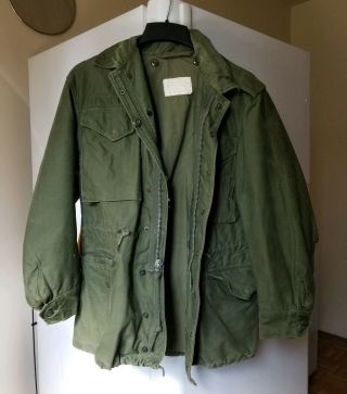 Authentic U.  S.  Military Army Issue Field Jacket M1951 Green Combat War 50 60s Sm