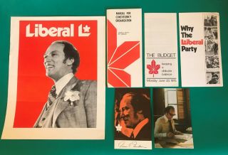 Canadian Prime Minister Pierre Trudeau Liberal Party Poster Brochures Ads 1970s