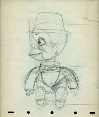 Disney Charlie Mccarthy 1938 Mother Goose Goes To Hollywood T.  Hee Cel Drawing