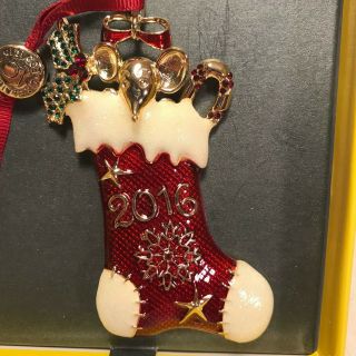 Liz Claiborne Christmas Stocking 2016 Ornament With Mouse And Candy Cane