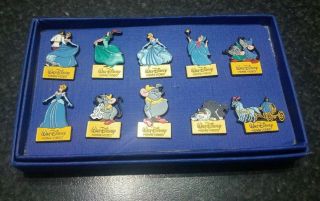 Rare Htf Walt Disney Home Video Princess Cinderella Contest Prize Pin Set Box