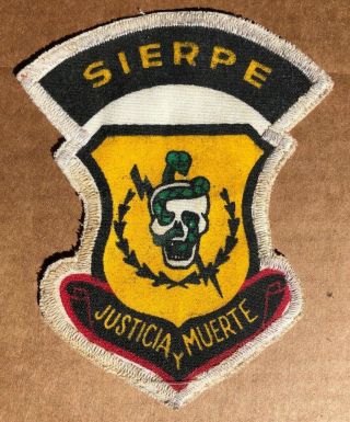 El Salvador Special Forces Patch Vintage Sierpe Serpent Us Skull 5 " Sfoda - 7 1981