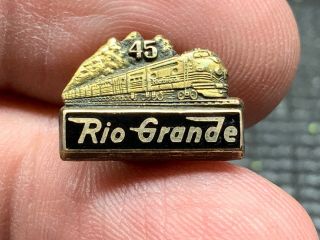 Rio Grande Railroad 1/10 10k Gold 45 Years Of Service Award Pin.