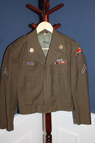 Korean War U.  S.  Army 7th Army Patched Ike Jacket,  Combat Veteran