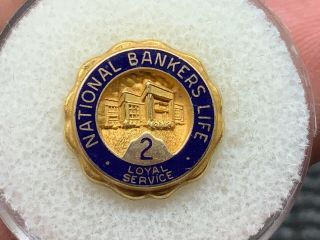 National Bankers Life 1/10 10k Gold 2 Years Of Loyal Service Award Pin.  Pretty.