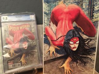 Combo Spider - Woman 1 (milo Manara) Cgc 9.  8 - Comic,  Poster,  Pin.