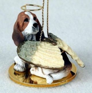 Basset Hound Angel Dog Christmas Ornament Holiday Figurine Statue Memorial Gift