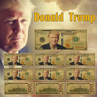 Wr 10x Us President Donald Trump Gold Foil Banknote Novelty Bill Keep Great 2020