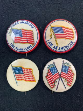 Vintage American Flag Pins Buttons - Whitehead & Hoag Co.
