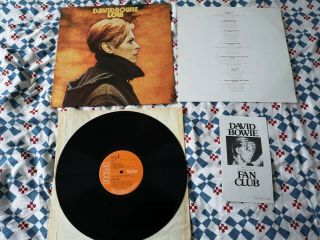 David Bowie Uk 1st Low Lp Pl 12030 A1/b2,  Insert/fan Club Leaflet Orange Rca
