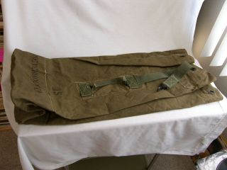 Korean War U.  S.  Army Canvas Duffel Bag Stuff Sack Dated 1952 Name Ex