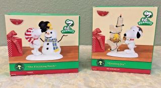Dept 56 Peanuts Set Of 2 Figurines,  " The Finishing Touch " And " Creating Joy " Nib