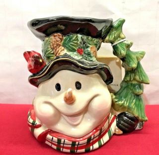 KALDUN & BOGLE Hand Painted Ceramic China Christmas Snowman Mug Cup Figurine Tag 2
