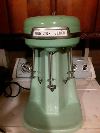 Vintage Hamilton Beach Milkshake Maker Mixer Model 40dm 3 Cup Jadeite Route 66