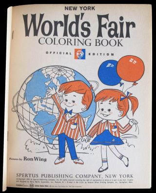 OFFICIAL YORK WORLD ' S FAIR - NYWF - COLORING BOOK - 1964 - 1965 - 2