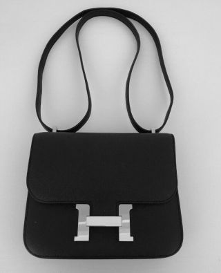 Authentic Hermes Black Classic Handbag Mini Bag