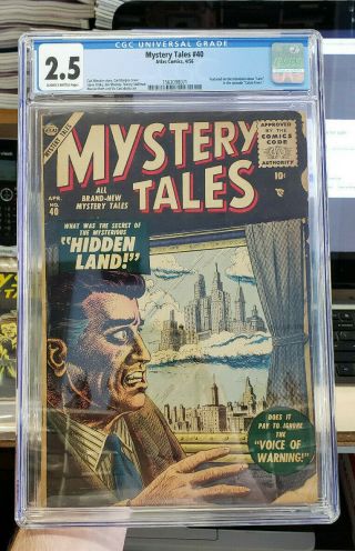 Mystery Tales 40 - Cgc Grade 2.  5 - " The Hidden Land,   A Warning Voice "