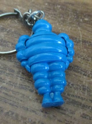 Vintage Plastic Keychain Puzzles Michelin Man Tires From France Blue One