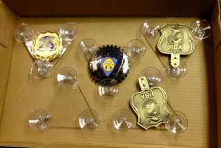 Suction Cup Holder For Police Pba Or Fop Shield & Badge Small