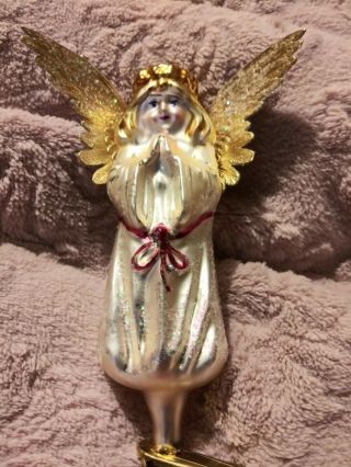 93 - 123 - 0 Christopher Radko Wings & A Prayer Blown Glass Christmas Ornament 2