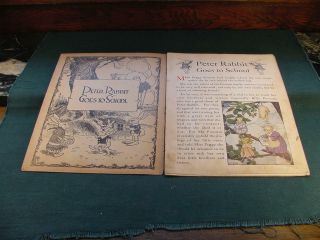 1917 Peter Rabbit Goes To School 1090G The Saalfield Publishing Co Book BO94 3