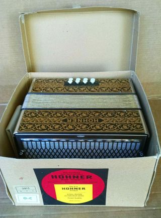 Vintage Hohner Diatonic Accordion Model 2815 Like W/box