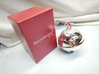 2010 Holly Silver Sleigh Bell Christmas Ornament - Fine Reed & Barton - Boxed