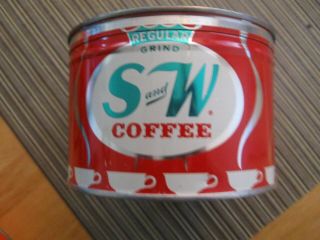 Vintage S And W 1lb Coffee Can W/ Lid San Francisco Usa